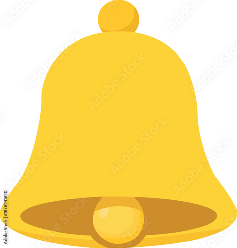 Vibrant yellow bell icon with shiny clapper and rounded details