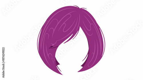Stylized purple bob hairstyle with subtle shading and highlights