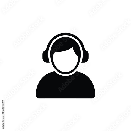 a person wearing a headset for communication or support