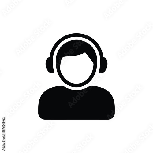 a person wearing headphones icon high quality professional