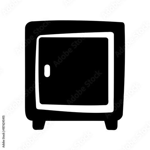 Stylized black silhouette of a cabinet, suitable for use in design