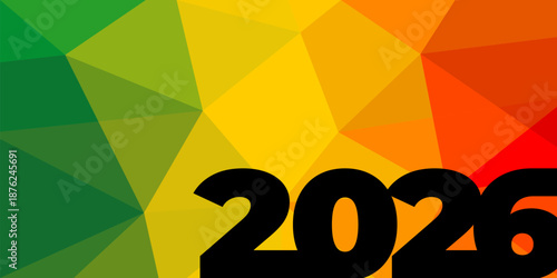 Black history month 2026 vector banner. Numbers with African colors. African-American History Month illustration for social media, card, poster on black background