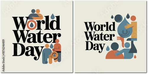 World Water Day Clean Water Conservation Awareness Illustration