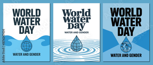 World Water Day Clean Water Conservation Awareness Illustration
