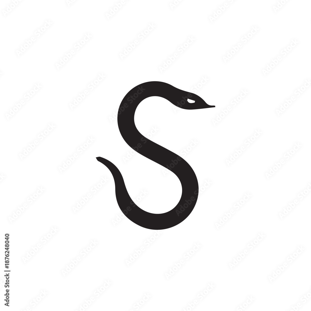 Fototapeta premium 2d snake logo with white background