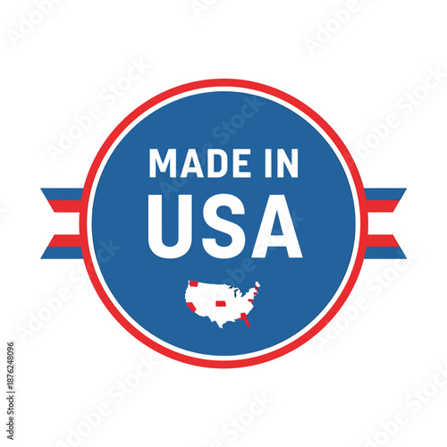 Made in USA Badge with Map Silhouette
