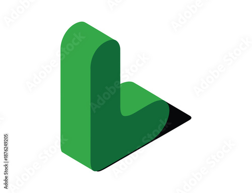 A 3D green checkmark icon on a white background