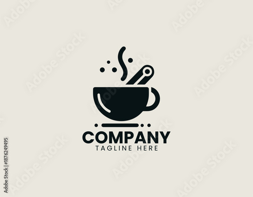 cinnamon tea black vector logo illustration