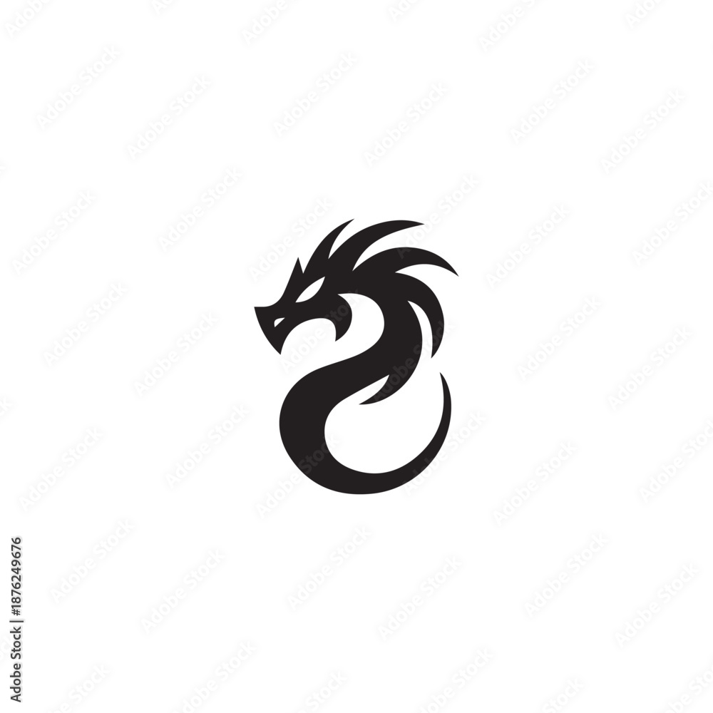 Obraz premium 2d dragon logo with white background