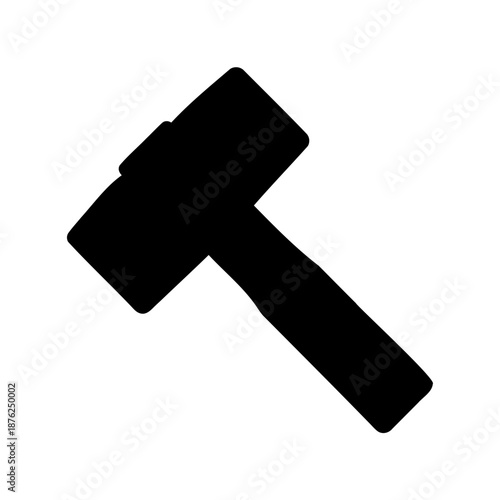 Silhouette of a classic hammer tool for construction and repair purposes