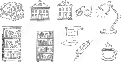 Flat icon backpack front back side opened pocket with water bottle books zipper pull adjustable straps top handle mesh pocket close up minimalist