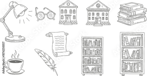 Flat icon backpack front back side opened pocket with water bottle books zipper pull adjustable straps top handle mesh pocket close up minimalist