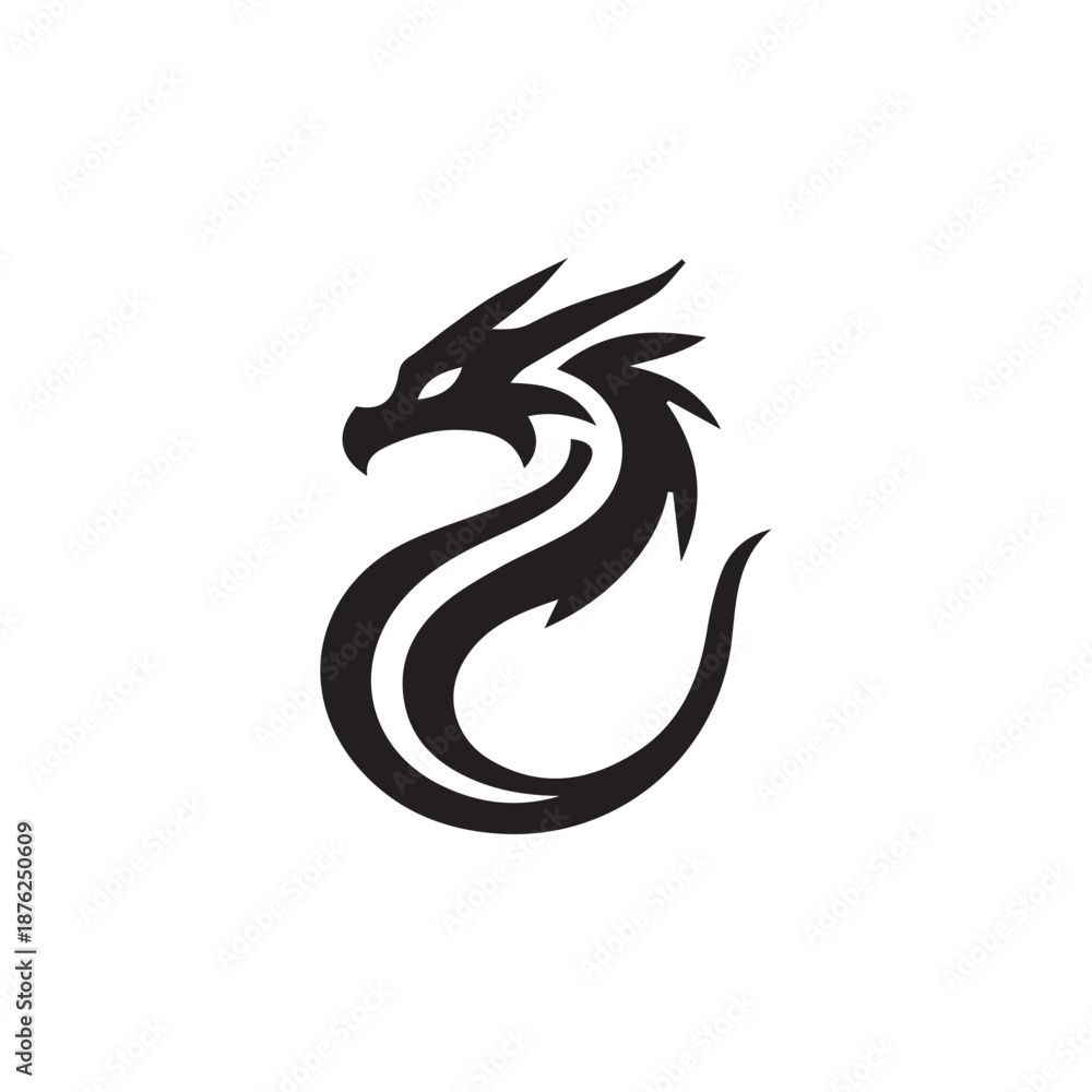 Naklejka premium 2d dragon logo with white background