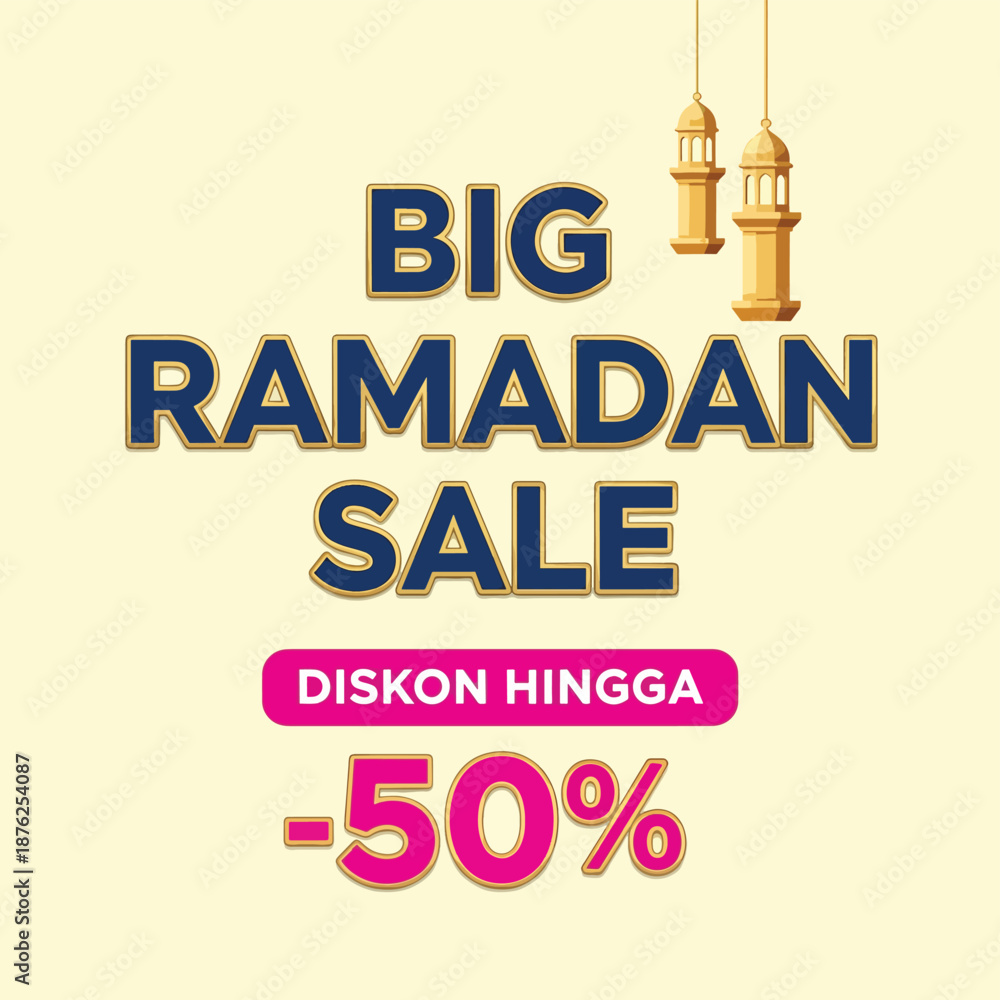 Obraz premium Big Ramadan Sale Vector Design