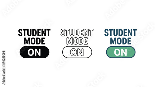 A graphic illustration of student mode toggle buttons in different colors