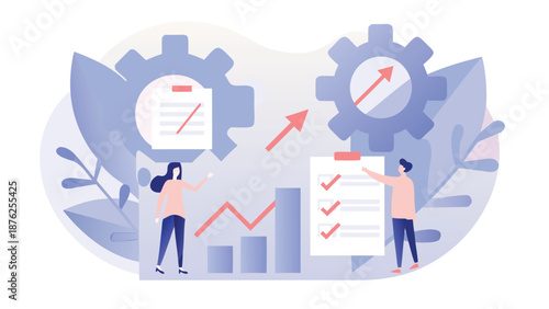 Business team analyzing data and planning strategies together