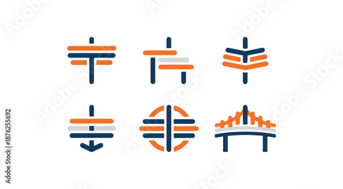 Abstract geometric graphic design elements set for digital projects