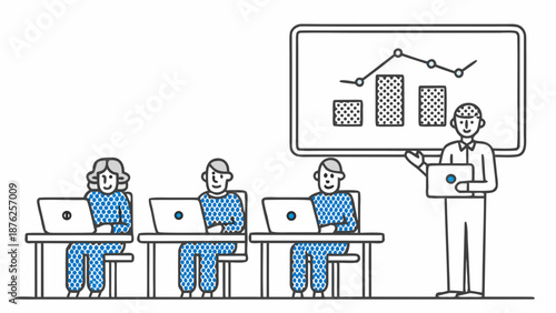 Business team engaged in modern office presentation