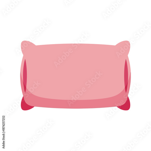 Pink pillow vector clipart isolated on white, soft cushion illustration for decor