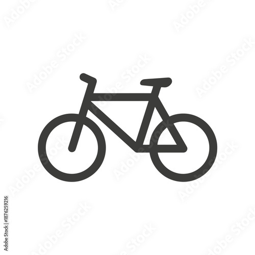 A simple black outline icon of a bicycle, representing cycling, sport, and eco-friendly transportation.