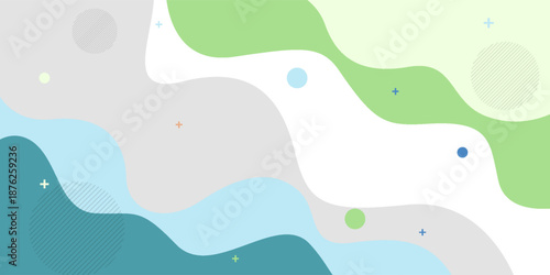 Blue and orange geometric business banner design. Creative banner design with wave shapes and lines for template. Simple design on white horizontal banner.