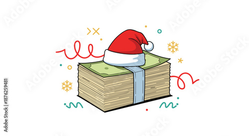 Full paper grocery bag overflows with a dynamic trail of floating food items including vegetables, fruit, and bottles of juice or milk.