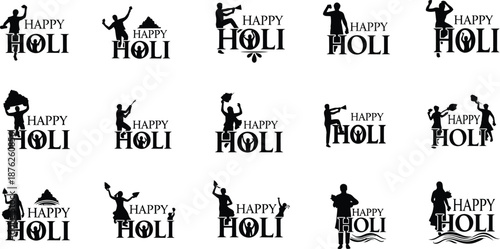 Happy holi festival celebration pattern