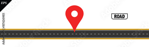 Empty highway asphalt road texture, Ariel View Road, Empty highway black asphalt road with dividing lines, Top view, Vector Illustration, clear dividing lane lines on a smooth dark road surface