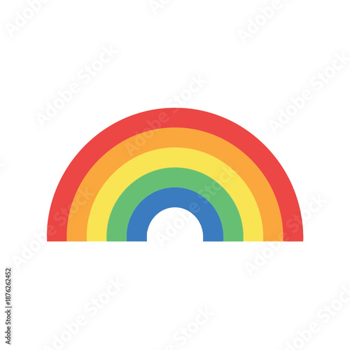 Rainbow vector clipart colorful minimalist arch illustration for kids and decor