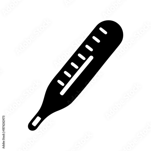 Classic mercury thermometer icon representing health monitoring and temperature measurement