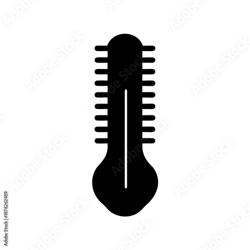 Black silhouette of a stylized thermometer used for measuring temperatures readings