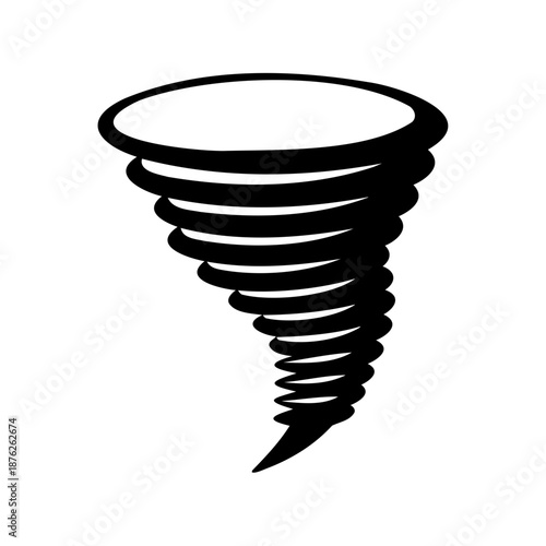 Black and white tornado drawing, a stark representation of nature's power