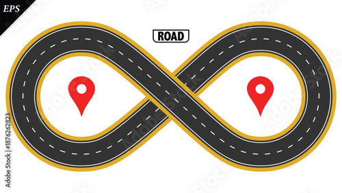 Empty highway asphalt road texture, Ariel View Road, Empty highway black asphalt road with dividing lines, Top view, Vector Illustration, clear dividing lane lines on a smooth dark road surface