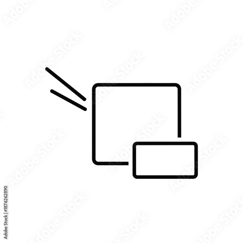 Digital Projection Icon: Screen Mirroring, Wireless Display, and Content Sharing Concept