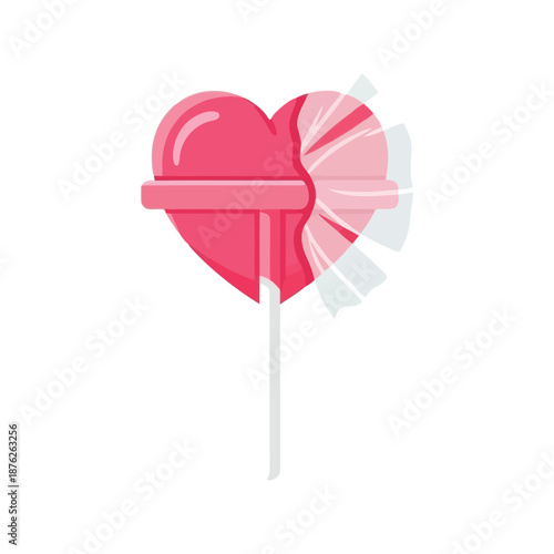 Heart Lollipop Vector Clipart for Valentine’s Day, Candy Shop, Sweet Love Design