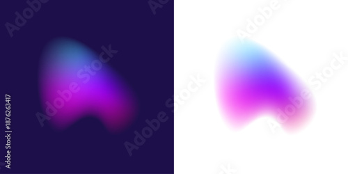 Abstract liquid gradient circle contains neon colors inside satin blot membrane, rising drops, smooth form, compact shape. Aurora shimmer glow expands. Vector png banner symbol.