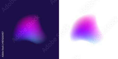 Inside the abstract gradient circle, neon colors blend with liquid blot textures and rising drops. Rounded form enhances the spherical shape. Vector png banner graphic.