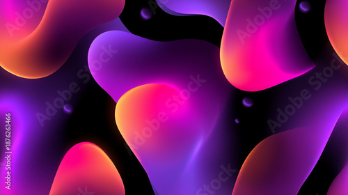 Vibrant Glowing Lava Lamp Abstract Pattern in Neon Purple, Pink, and Orange Hues