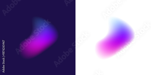 Abstract liquid gradient circle reveals neon colors across chrome blot surface, falling purple drops, volumetric form, thick shape. Cosmic glow reflection appears. Vector png banner symbol.