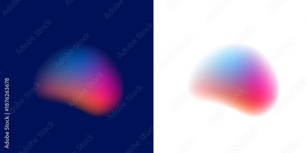 Fototapeta premium A glowing abstract gradient circle carries liquid neon colors, scattered blot drops shimmer. Circular form and balanced shape define the orb. Vector png banner icon.