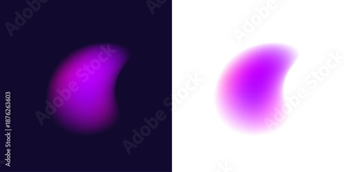 Neon colors flow across a liquid abstract gradient circle, scattered blot drops glimmer softly. Curved form and layered shape create dynamic depth. Vector png banner element.
