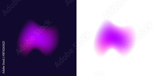 Abstract liquid gradient circle contains neon colors inside matte blot coating, spreading drops, flexible form, rounded shape. Solar beam glow appears. Vector png banner emblem.