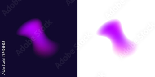 Abstract liquid gradient circle presents neon colors inside matte blot pattern, suspended drops, layered form, thick shape. Radiant mist glow emerges. Vector png banner token. 