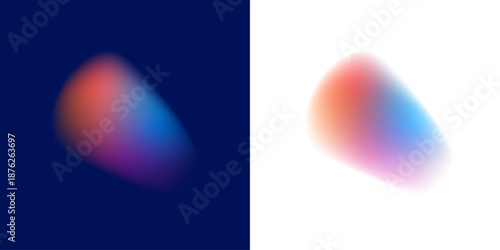 Abstract liquid gradient circle presents neon colors inside glass blot surface, rising drops, rigid form, solid shape. Starburst glare effect appears. Vector png banner token.