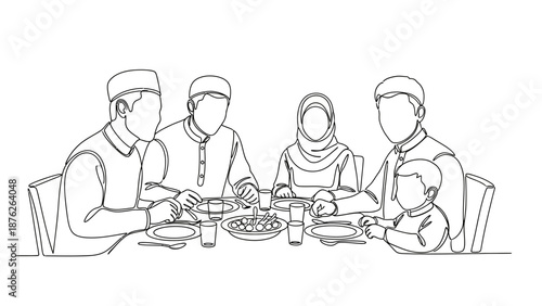 family having iftar meal together