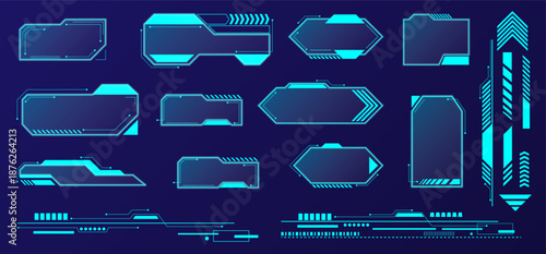 Modern Interface Design with Glowing Frames