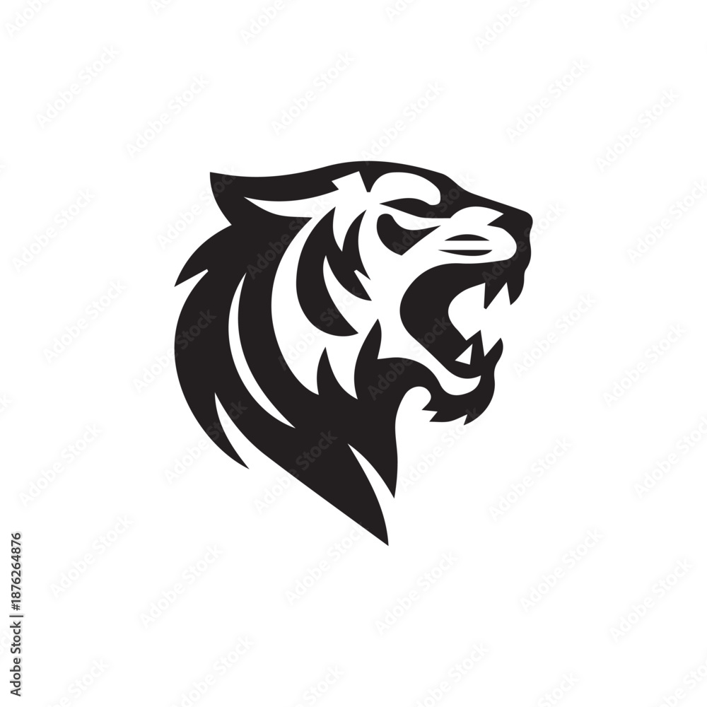 Obraz premium 2d tiger logo with white background