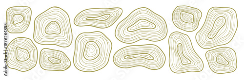 Minimal Wood Line Contour Pattern on White Background