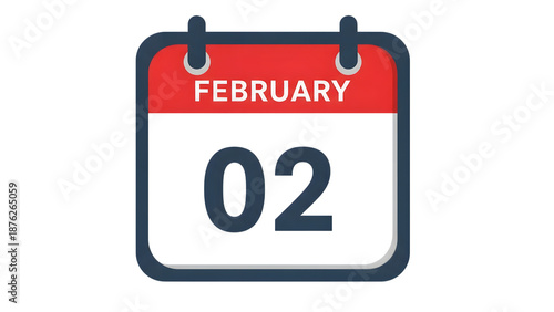 Groundhog day february 2nd calendar icon isolated on transparent background