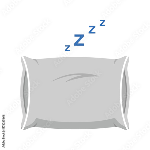 Pillow vector clipart with sleep zzz symbol isolated on white background